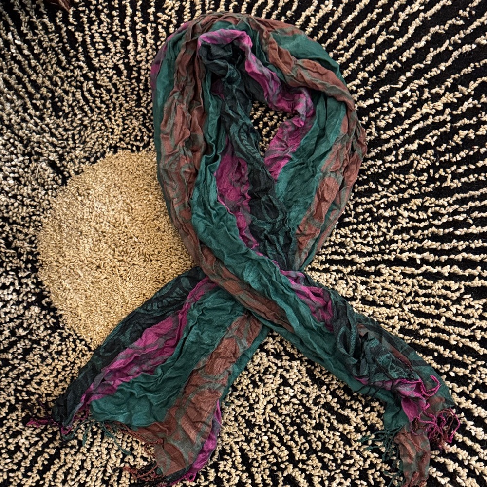 Cato Vibrant Green and Pink Scarf